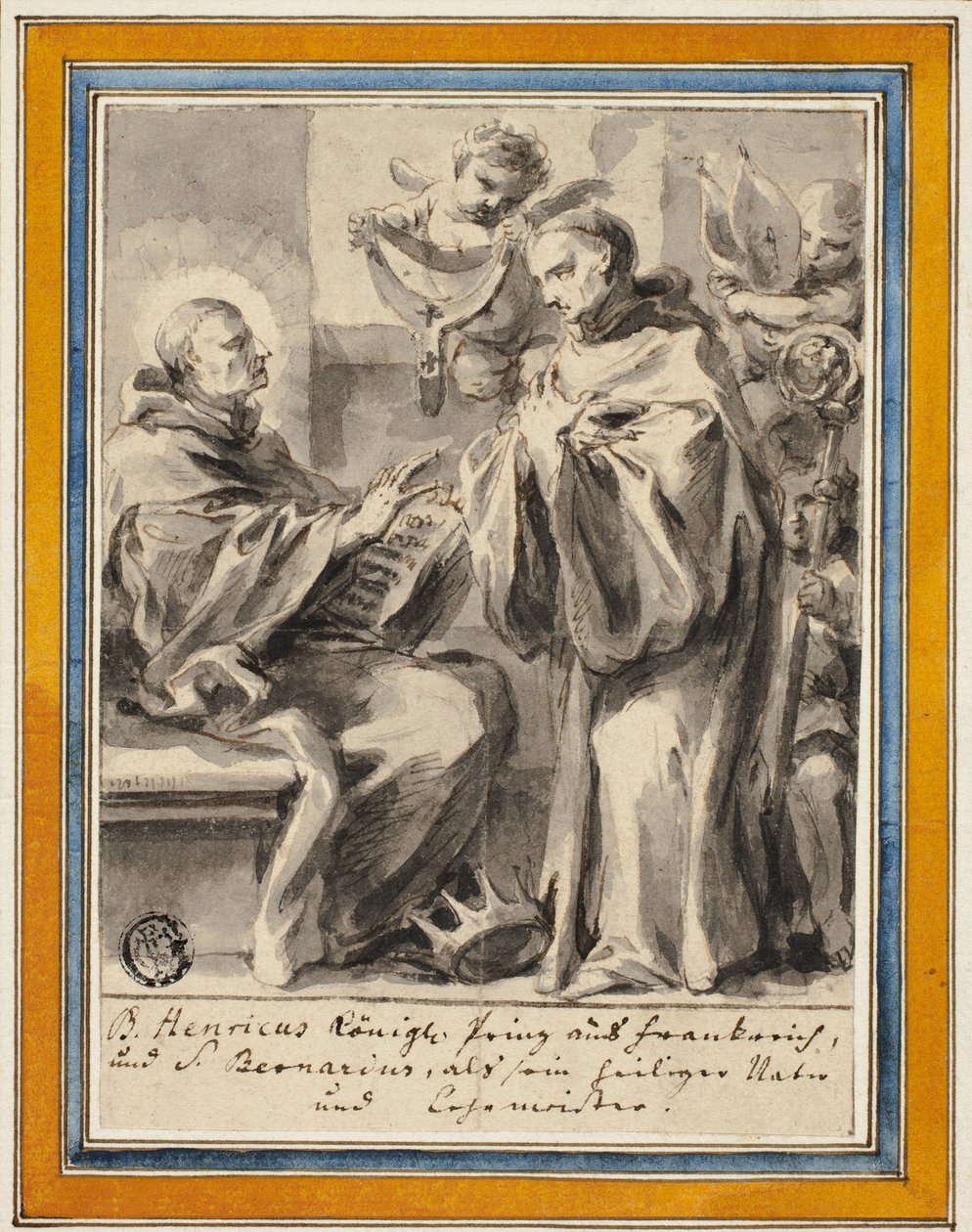 Król Henryk Francji i św Bernard z Clairvaux autorstwa Unbekannt