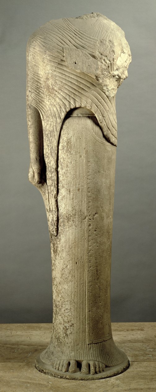 Figura Kore dedykowana przez Cheramyesa, z Sanktuarium Hery, Samos, ok. 570 pne (marmur) autorstwa Unbekannt