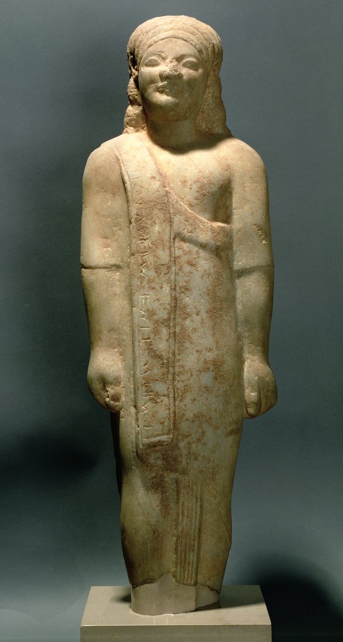 Kouros Dionysermos, grecki, okres archaiczny, ok.600 pne (kamień) autorstwa Unbekannt