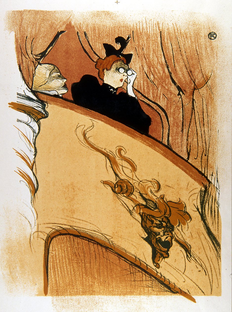 Pudełko ze złotym maszkaronem (widowisko, teatr) - litografia Henry Toulouse Lautreca - Musée Petiet Limoux autorstwa Alec Hunter