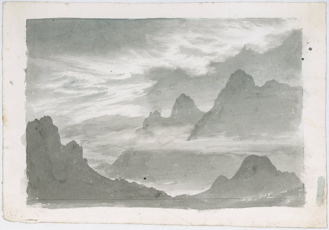 Warstwy stratusu spowijające zbocza gór, ok. 1803-1811 r. autorstwa Unbekannter Künstler
