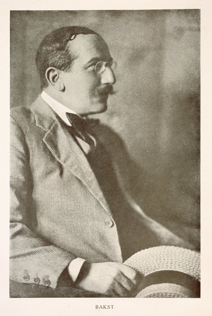 Leon Bakst (1866-1924), rosyjski malarz, fotografia portretowa (zdjęcie czarno-białe) autorstwa Unbekannt