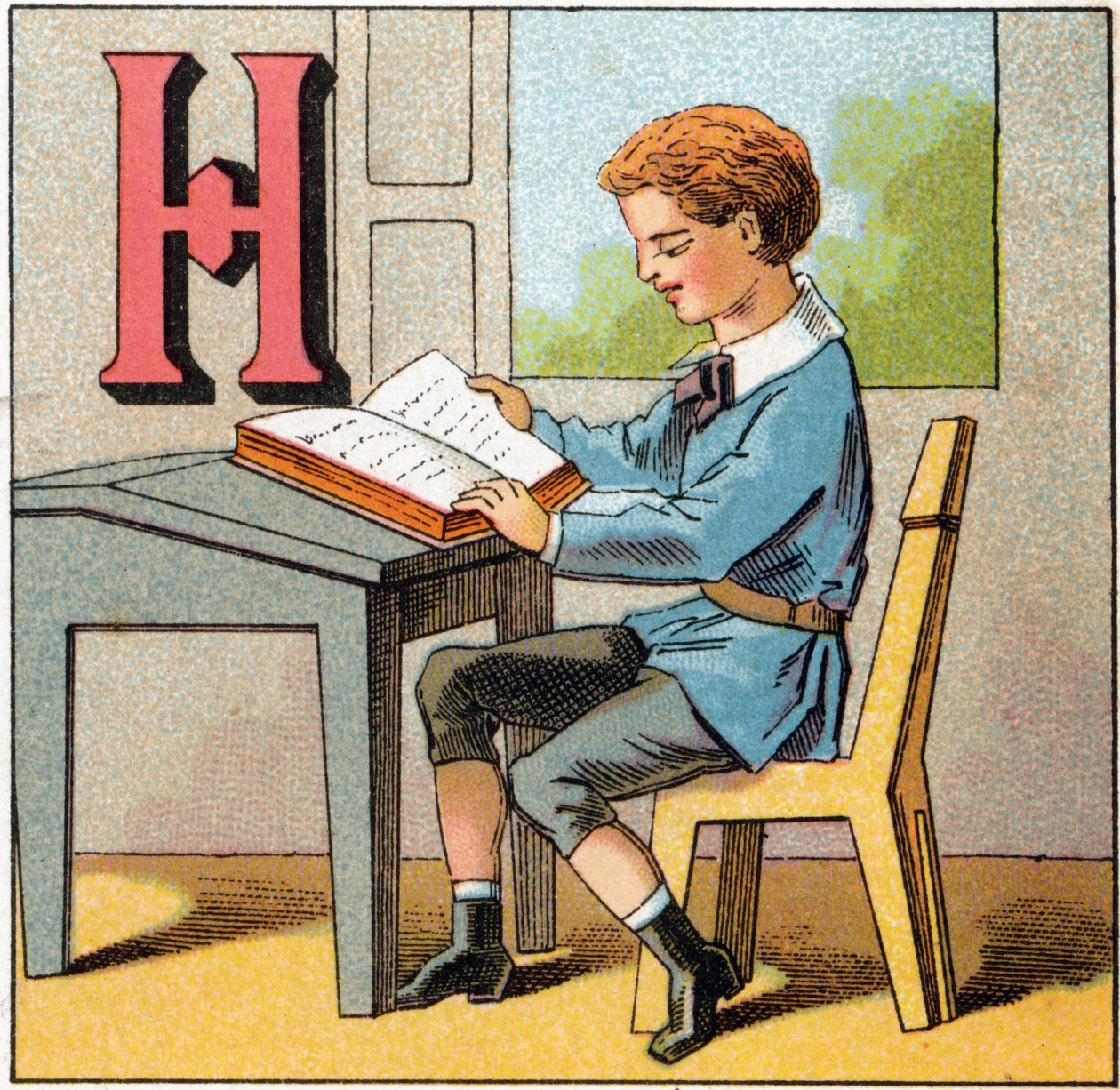 Litera H jako historia Francji. Grawer w „Alphabet des petits ecoliers”. Obraz Epinal, ok. 1885. Kolekcja Privee autorstwa Unbekannt