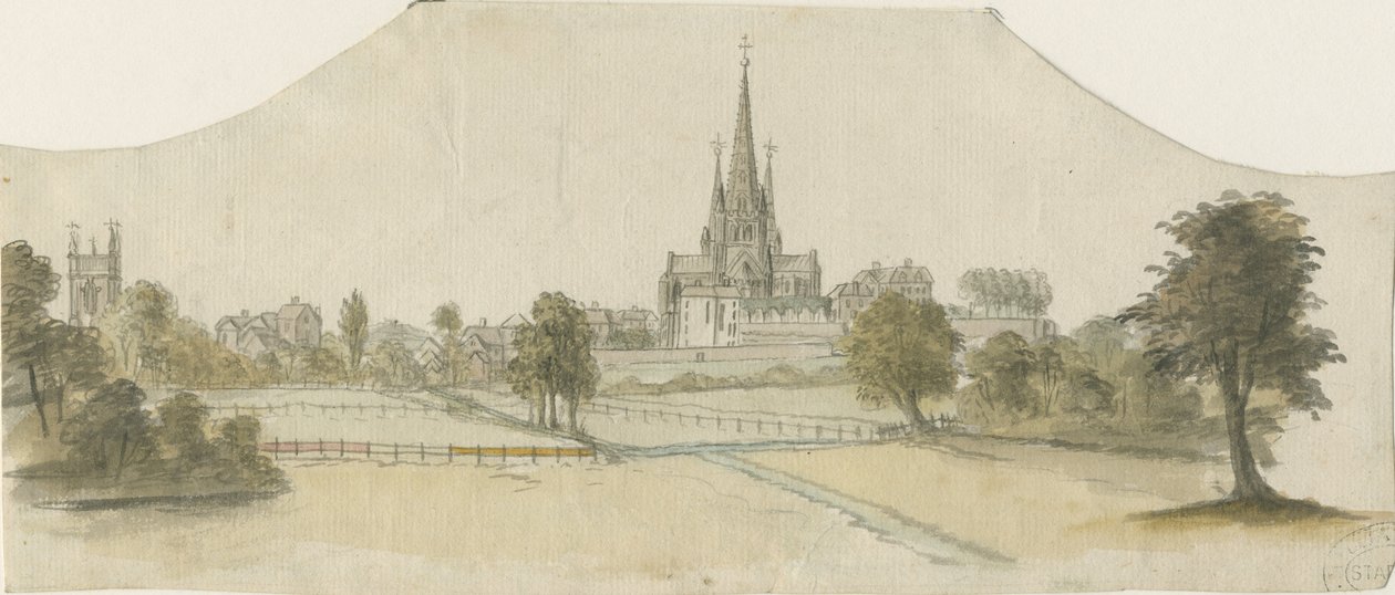 Katedra w Lichfield – widok na wschód autorstwa Unbekannt