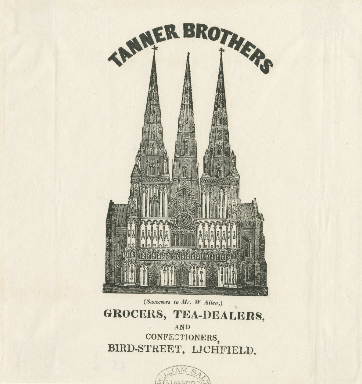Katedra w Lichfield - Front Zachodni: druk i [?XIX wiek] autorstwa Unbekannt