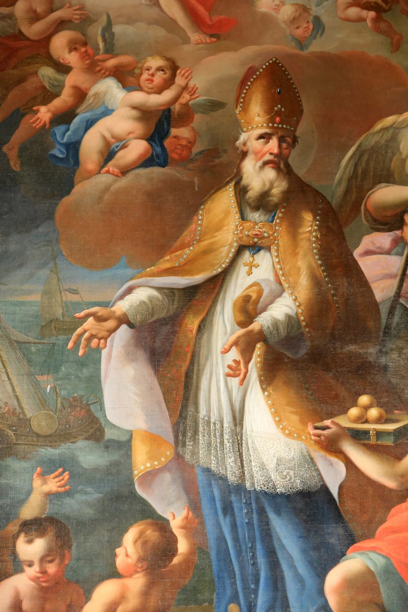 Życie św. Mikołaja, biskupa Myry. Kościół św. Mikołaja z Veroce, Saint-Nicolas de Veroce, Francja autorstwa Unbekannt