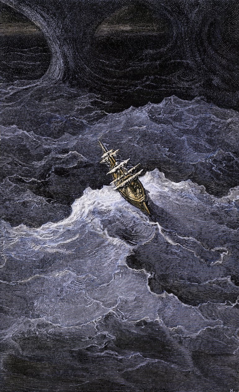 Literatura: Łódź na środku morza. Ilustracja do powieści Samuela Taylora Coleridge