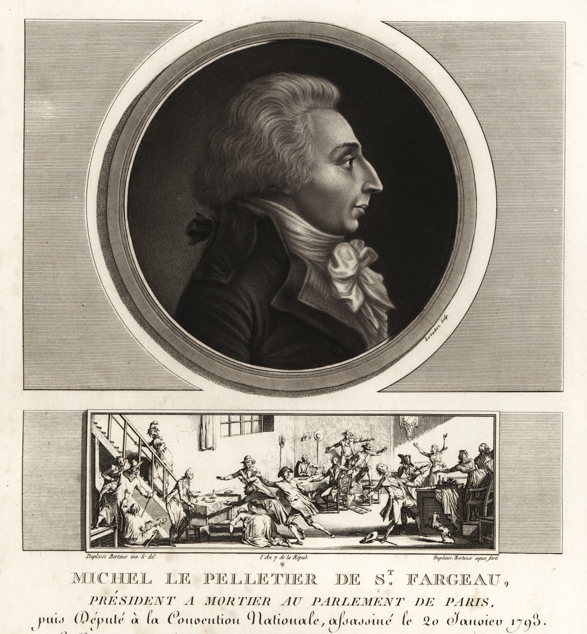 Louis-Michel le Peletier, markiz Saint-Fargeau (1760-1793), francuski polityk i męczennik rewolucji francuskiej autorstwa Unbekannt