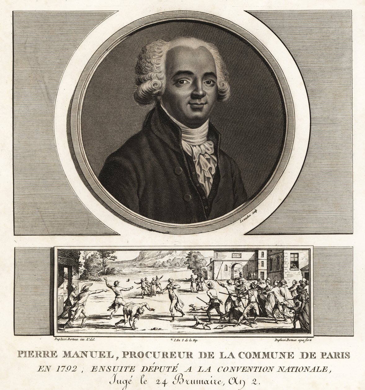 Louis Pierre Manuel, autor, Prusak Komuny Paryskiej, zgilotynowany 1793 autorstwa Unbekannt