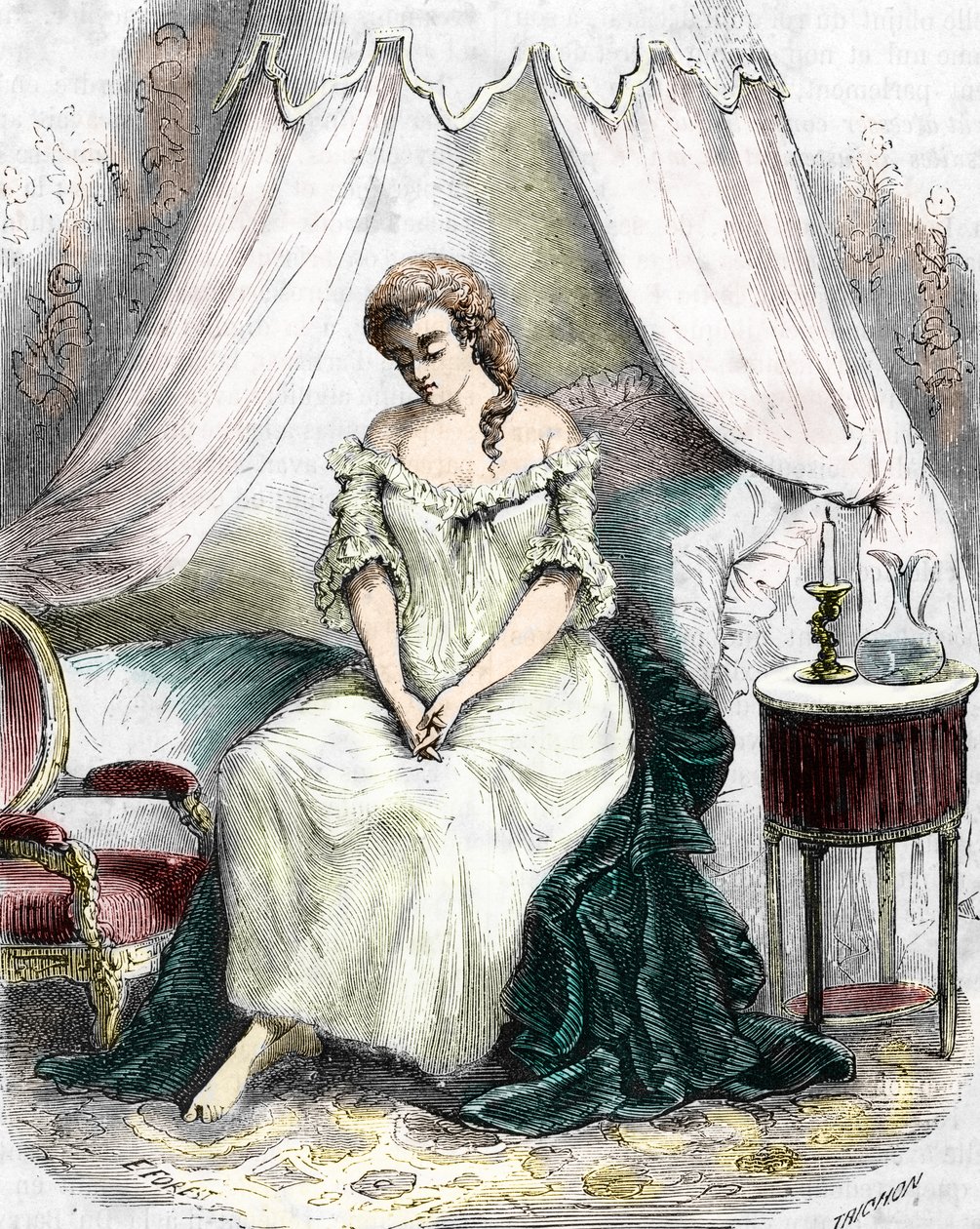 Madame du Barry zamknięta w opactwie Pont-aux-Dames w 1774 r. XIX wiek (rycina) autorstwa Alec Hunter