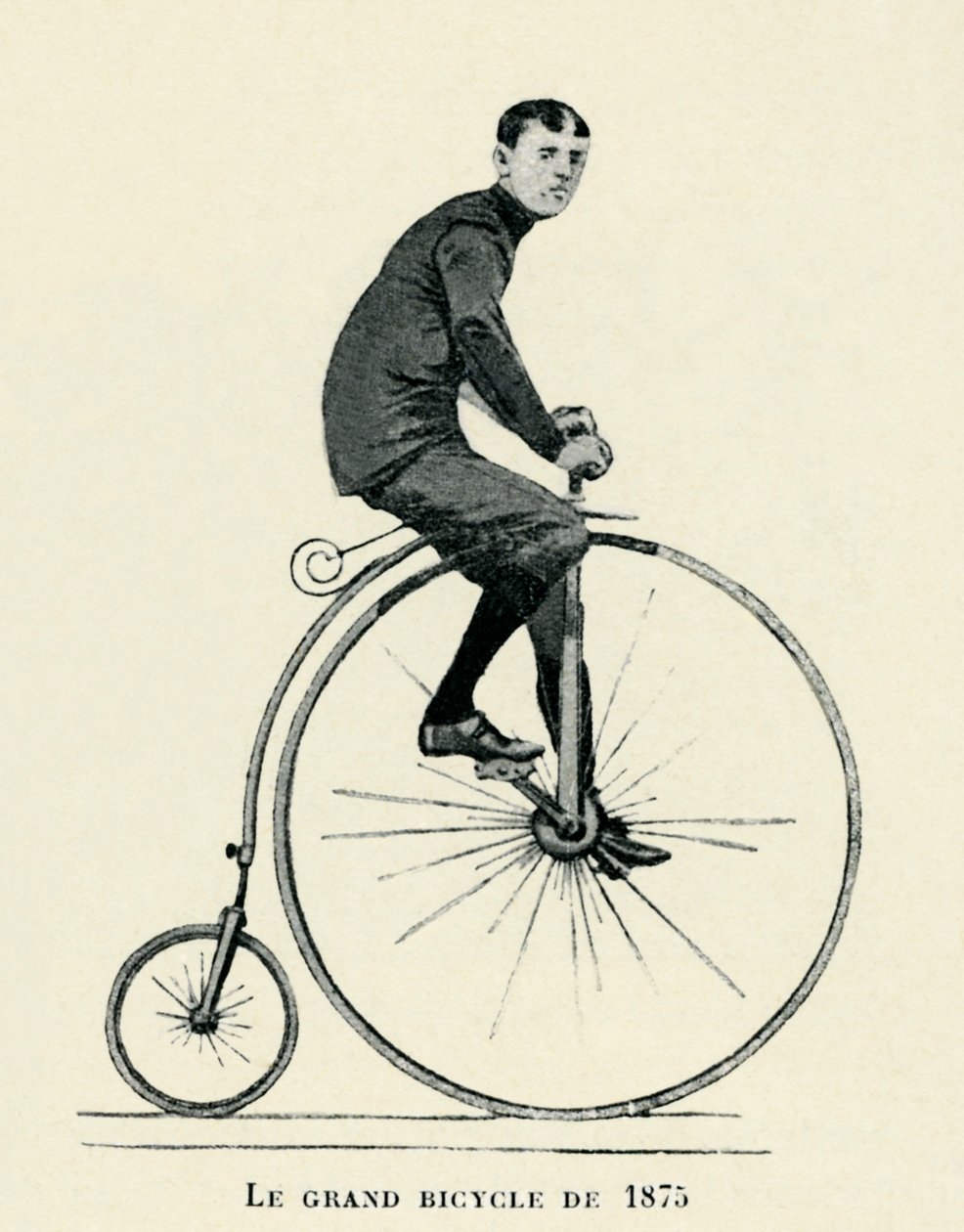 Mężczyzna jadący na Penny-Farthing autorstwa Unbekannter Künstler