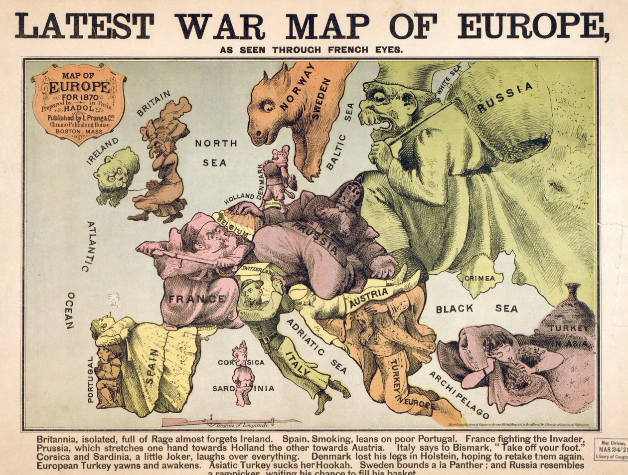 Mapa Europy charakteryzująca rywalizujące supermocarstwa autorstwa Unbekannter Künstler