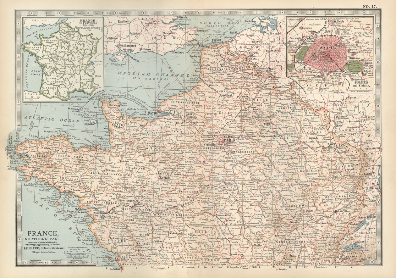 Mapa Francji, ok. 1900 r. (rycina) autorstwa Unbekannter Künstler
