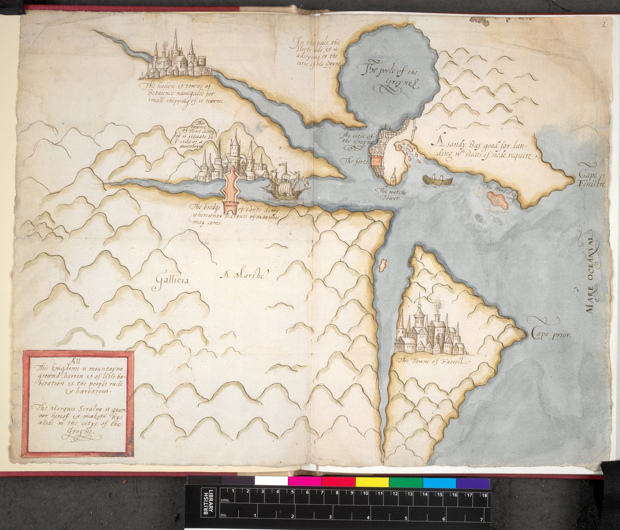 Mapa La Coruña, c. 1589 autorstwa Unbekannter Künstler
