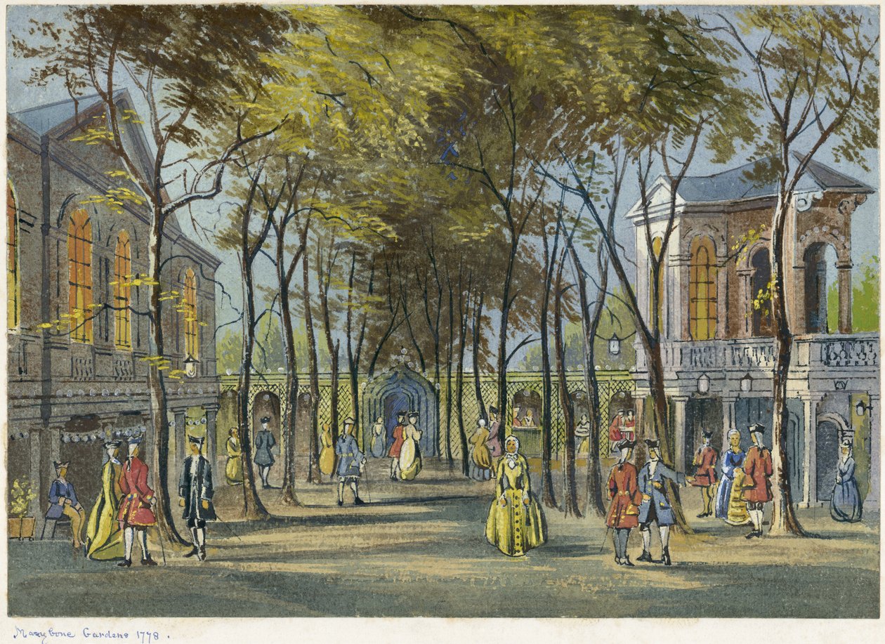 Ogrody Marylebone, Londyn 1778 autorstwa Unbekannter Künstler