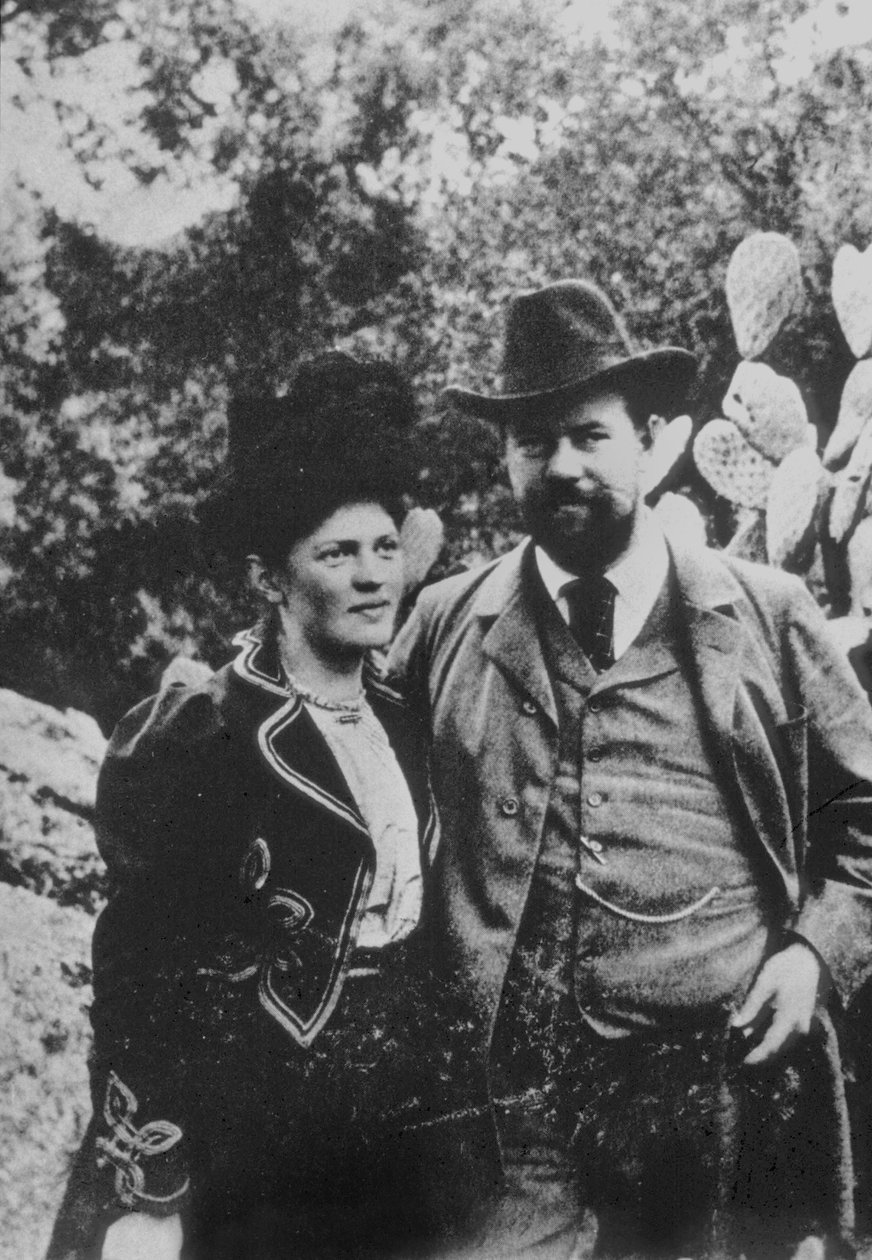 Max Weber i jego żona, ok. 1900 r. (zdjęcie czarno-białe) autorstwa Unbekannter Künstler