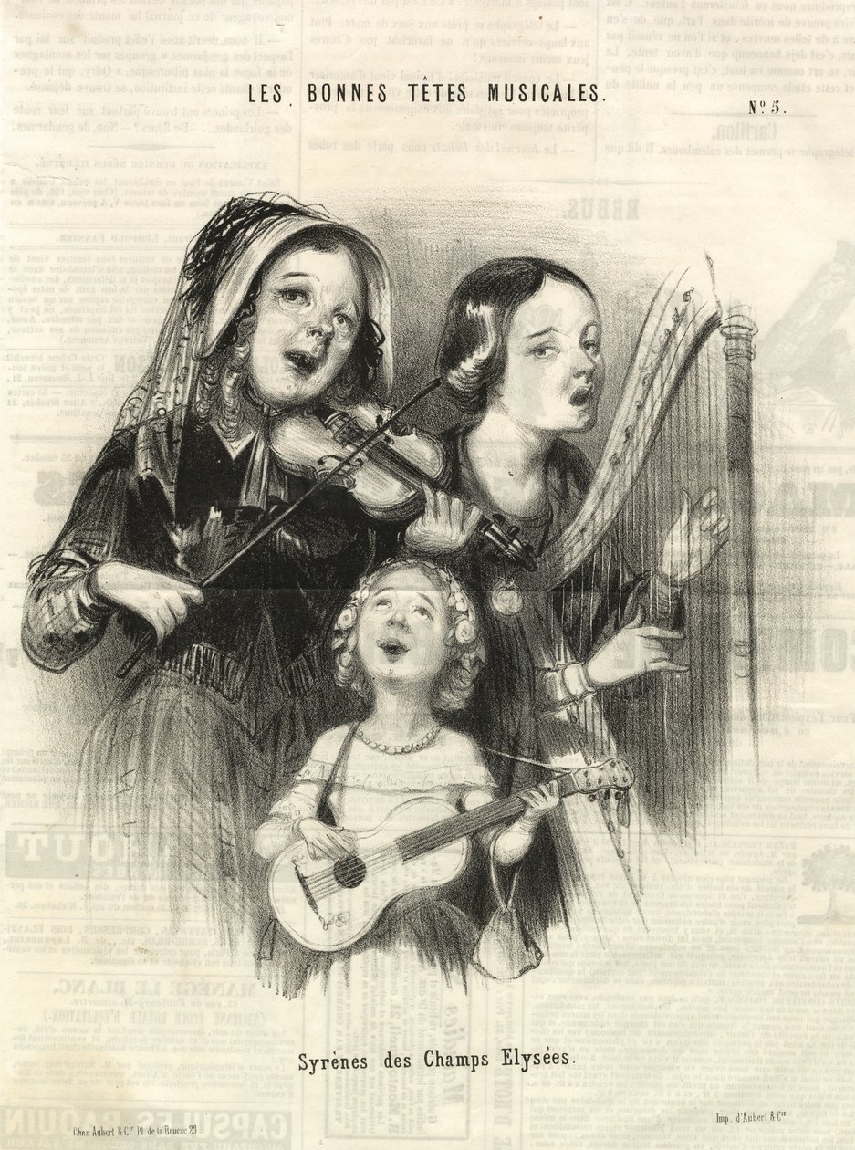 Syreny z Pól Elizejskich (Charivari), Paryż 1846 (grawerunek) autorstwa Unbekannter Künstler