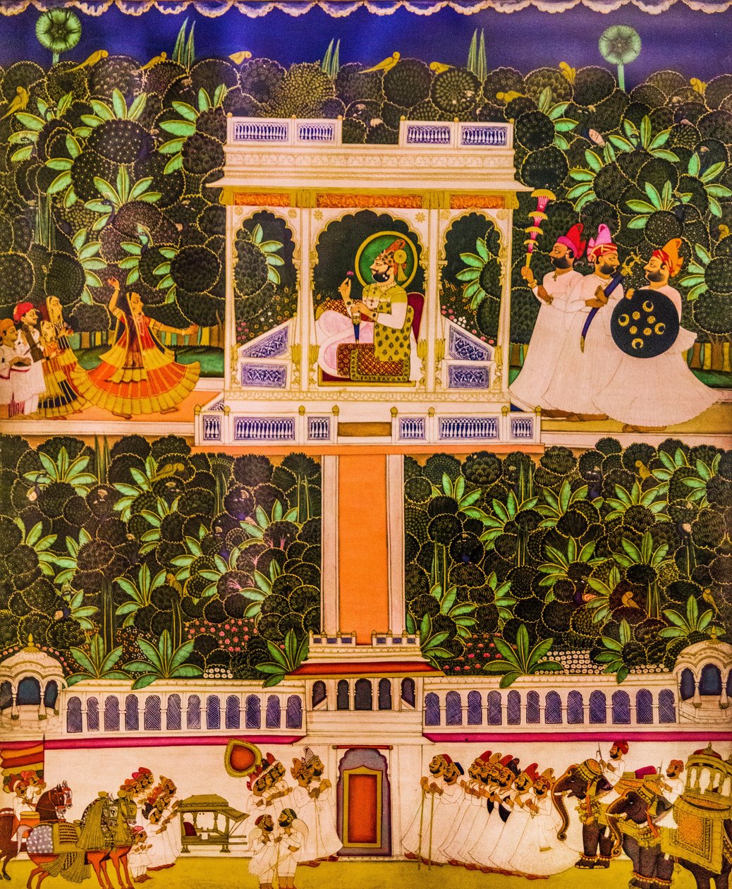 Malarstwo miniaturowe, fort Mehrangarh, Jodhpur, Jodhpur, Radżastan, Indie, Azja (zdjęcie) autorstwa Unbekannter Künstler