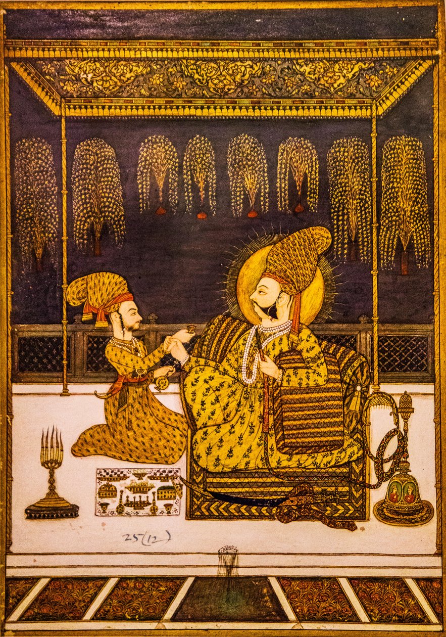 Malarstwo miniaturowe, fort Mehrangarh, Jodhpur, Jodhpur, Radżastan, Indie, Azja (zdjęcie) autorstwa Unbekannter Künstler