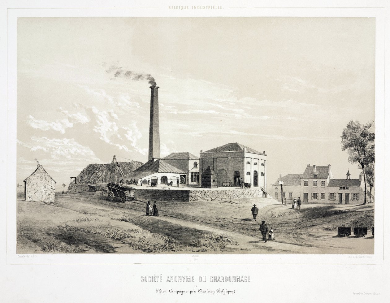 Górnictwo, Węgiel Coalmining, Pieton Campagne, Belgia autorstwa Unbekannt
