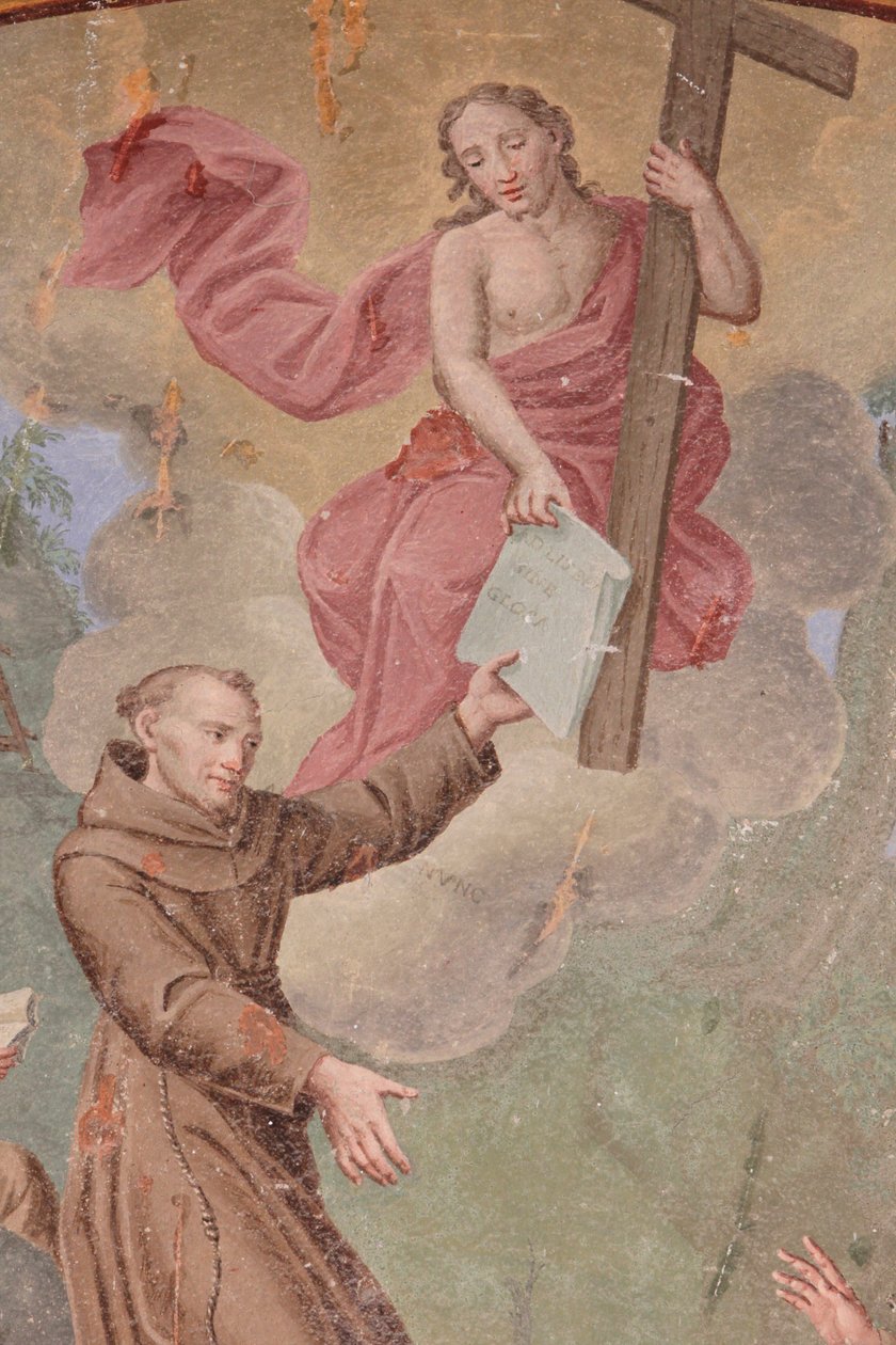 Klasztor Saorge XVIII-wieczny fresk przedstawiający życie św. Franciszka z Asyżu, Saorge, Francja autorstwa Unbekannt