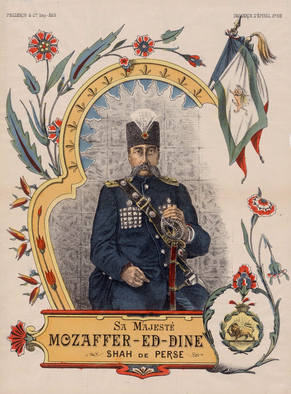 Mozzafar-al-Din Shah ow Mozzaffaredin Shah - Muzaffar add-din Shah Qajar autorstwa Unbekannt