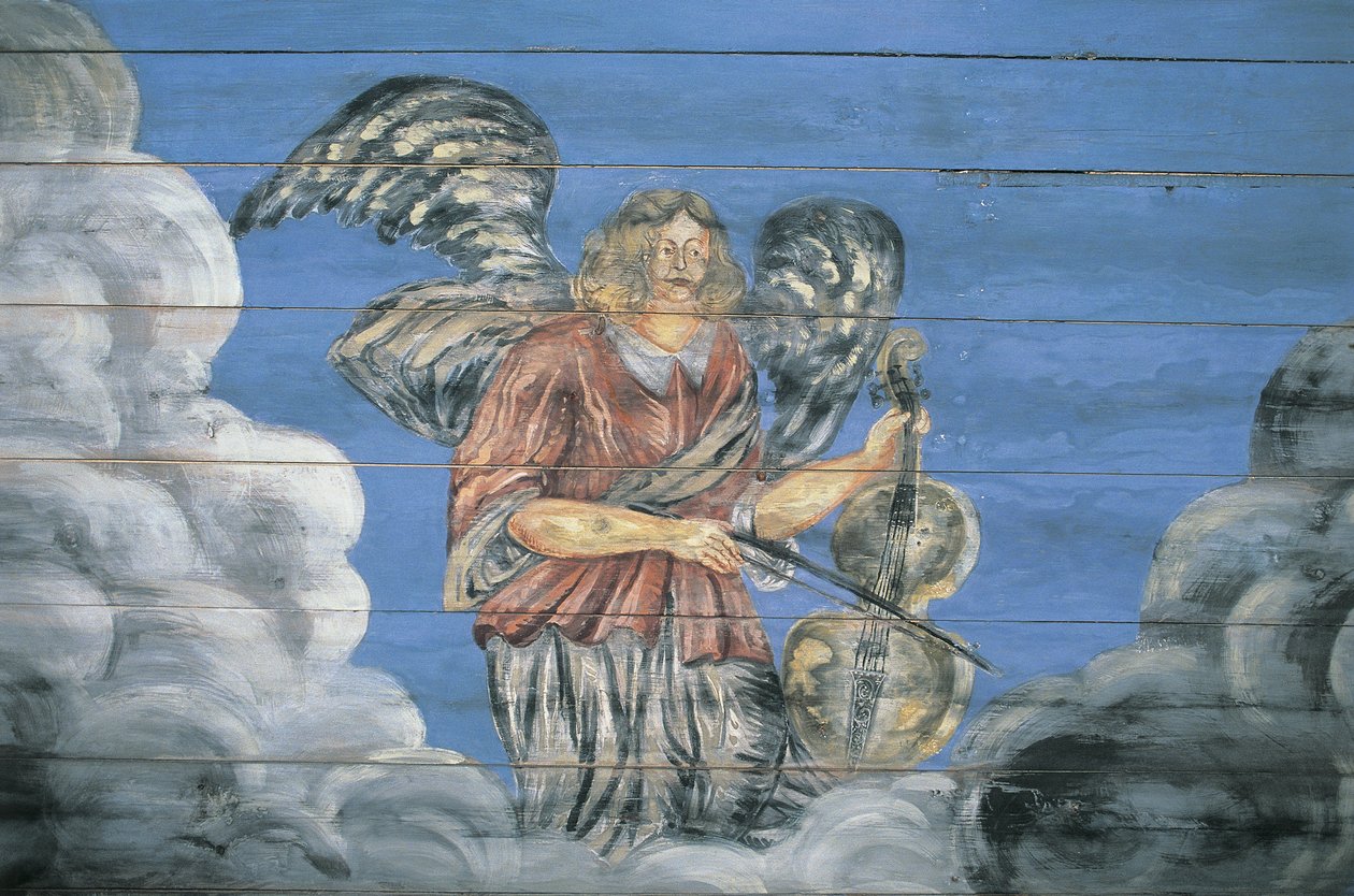 Mural namalowany na drewnianej ścianie, Skansen Etnograficzny, Ryga, Łotwa autorstwa Benjamin Baud