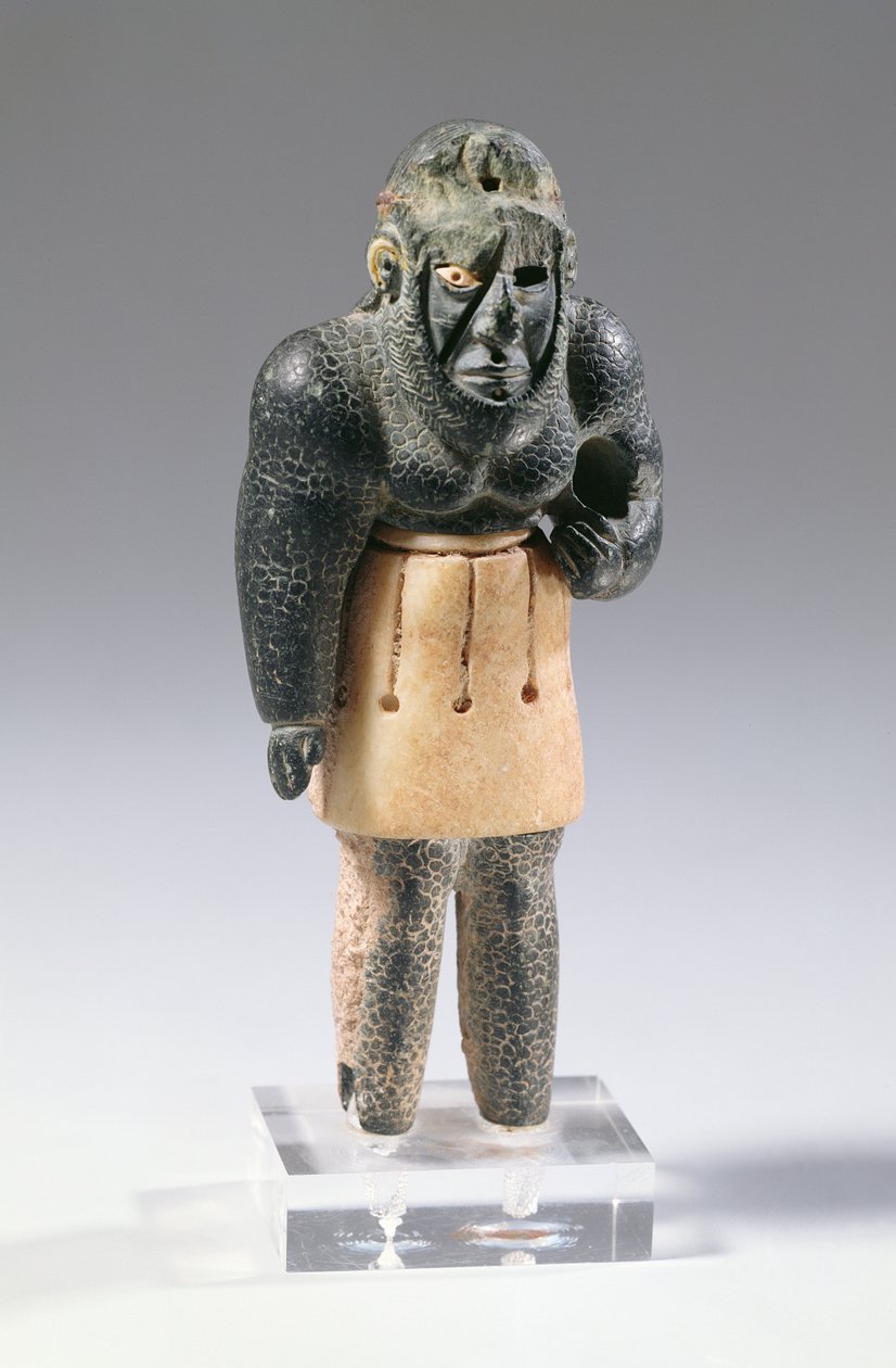 Mitologiczny geniusz gór, ok. 2200 pne (wapień i chloryt, diadem z żelaza meteorytowego) autorstwa Unbekannt