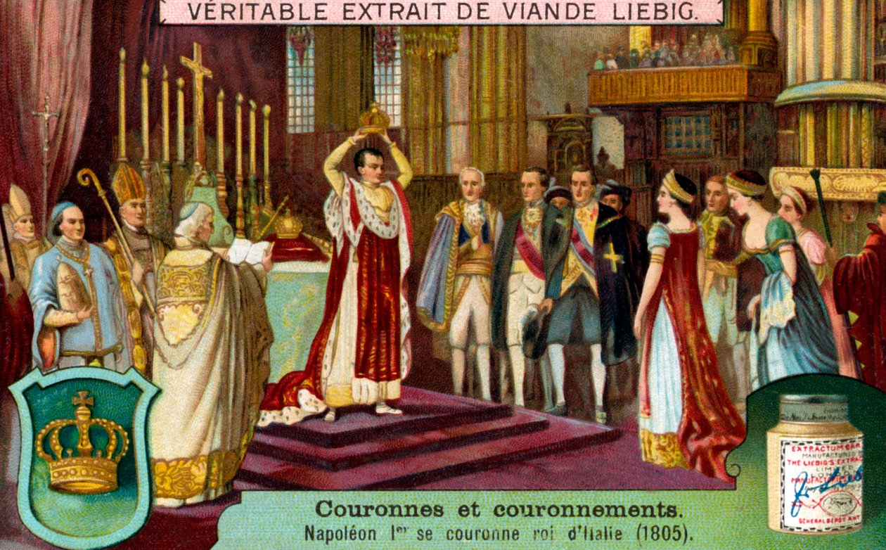 Napoleon I koronuje się na króla Włoch autorstwa Unbekannter Künstler