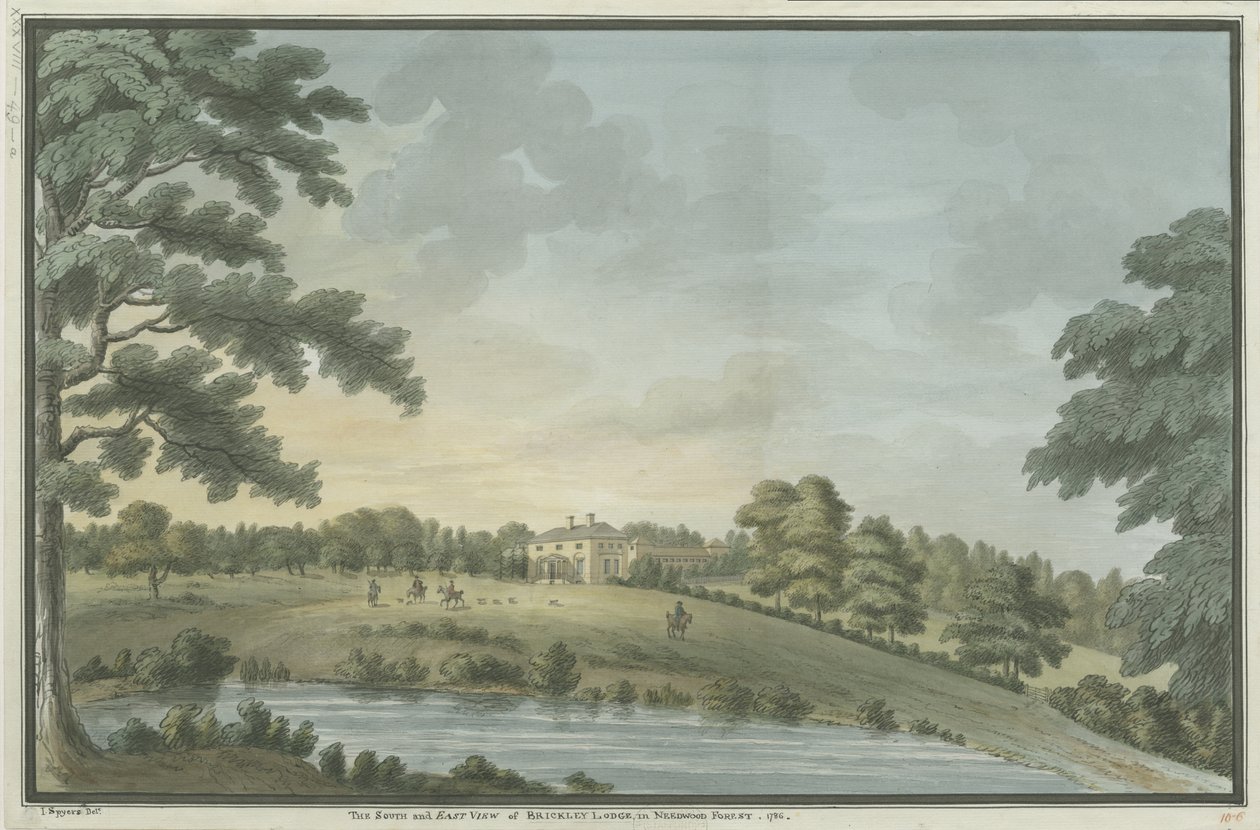 Needwood - Brickley Lodge: malowanie akwarelą, 1786 autorstwa Unbekannt