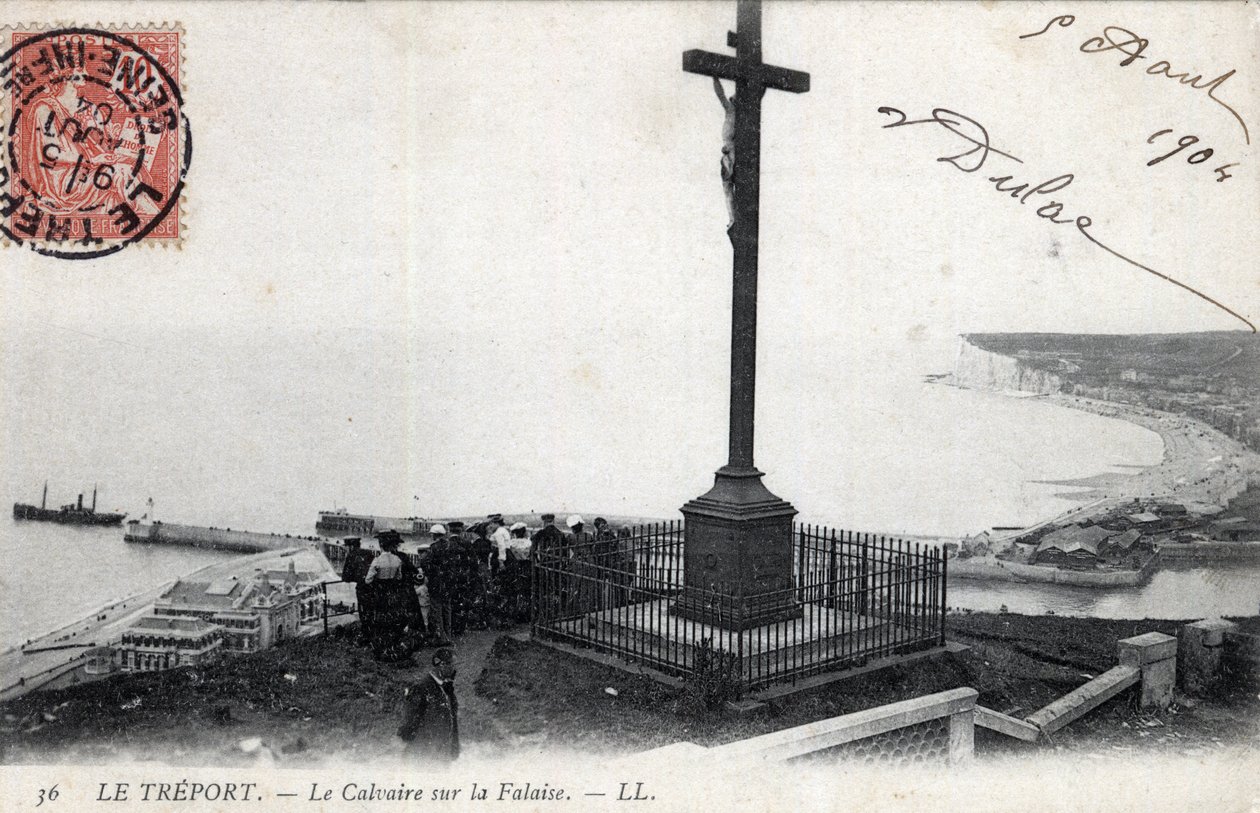 Normandia, Seine Maritime (76), Treport: Kalwaria na klifie - Pocztówka z 1904 r. autorstwa Unbekannt