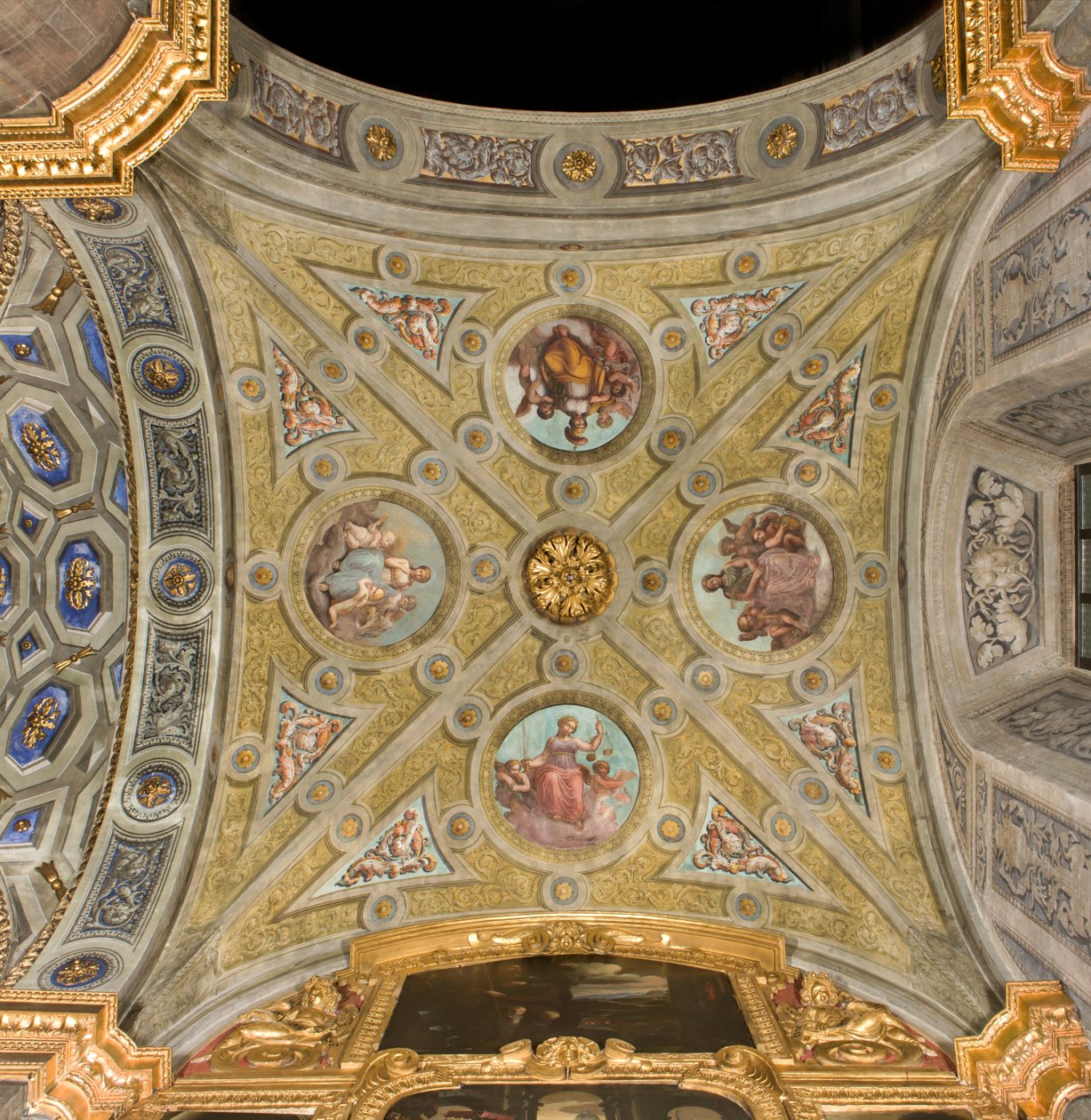 Transept północny pierwsze zachodnie przęsło, Vault a cruise, Katedra Santa Maria Assunta, Duomo, Cremona, Lombardia, Włochy (zdjęcie) autorstwa Unbekannt