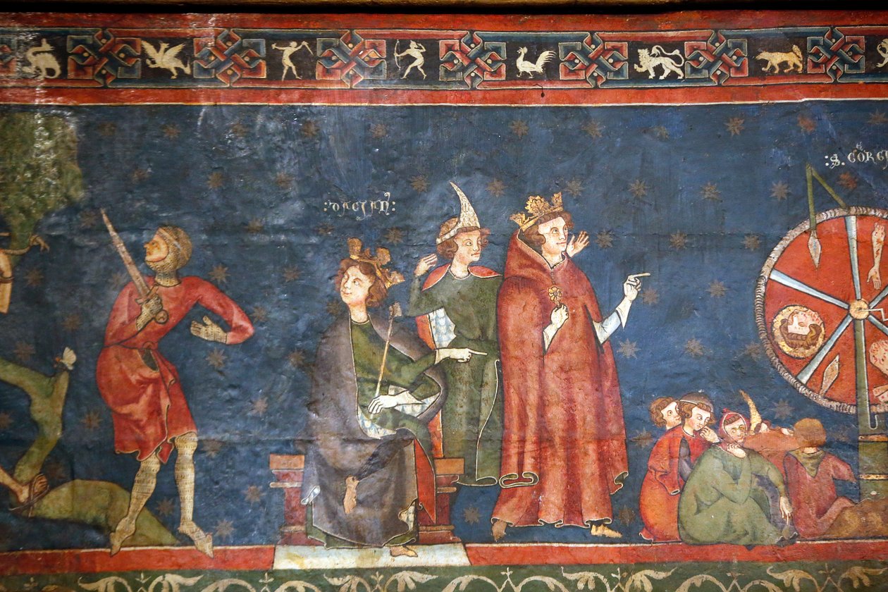 Katedra Notre Dame de Clermont, Clermont-Ferrand, Francja, kaplica św. Jerzego (koniec XIII wieku), detal fresku (zdjęcie) autorstwa Unbekannt