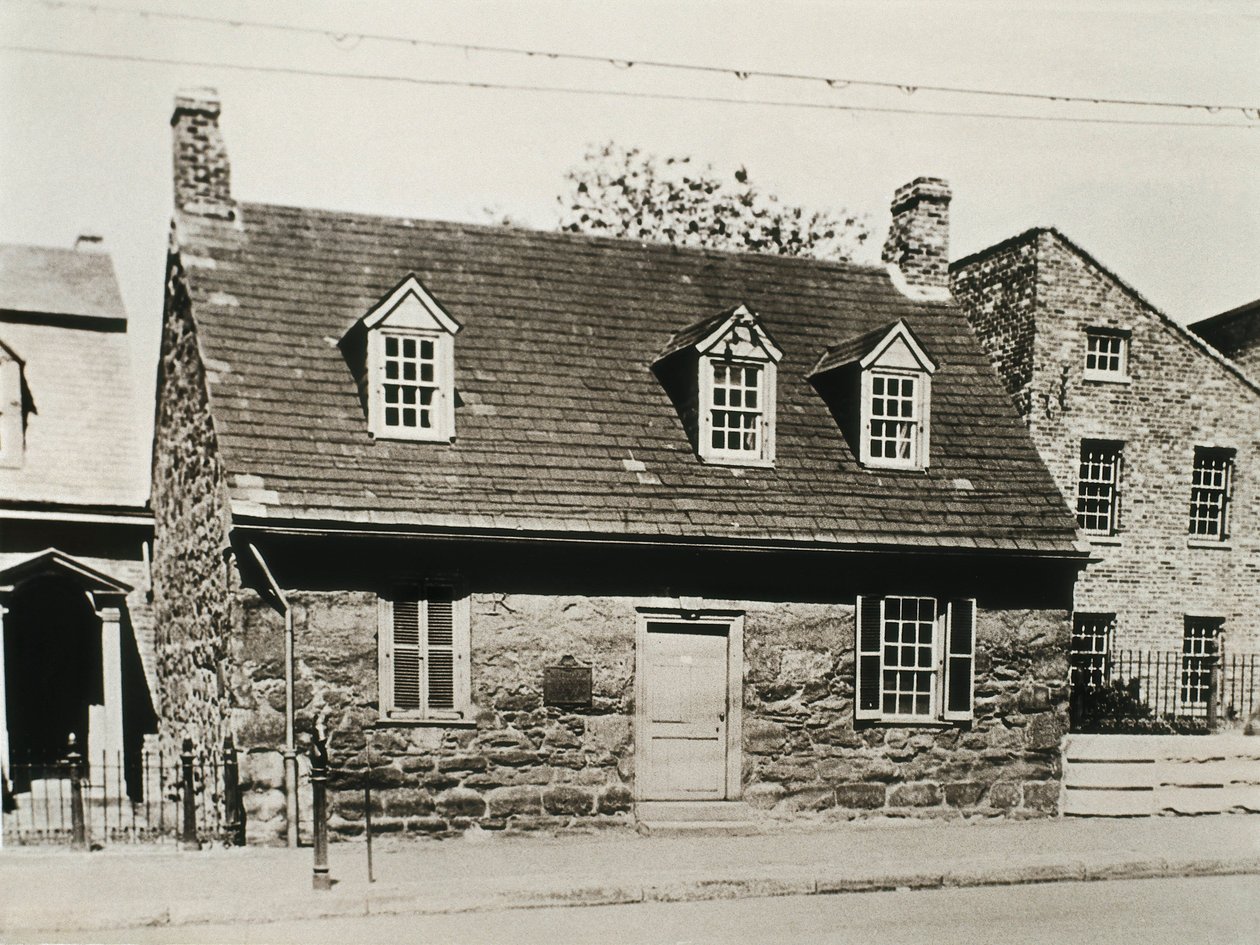 Old Stone House (1737) najstarszy dom w Richmond (Stany Zjednoczone) przekształcony dziś w muzeum poświęcone Edgarowi Allanowi POE (1809-1849), amerykańskiemu pisarzowi autorstwa Unbekannt