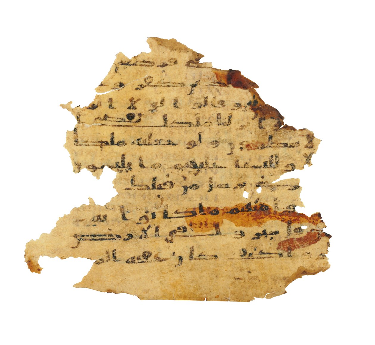 Strona z niezapisanego palimpsestu Koranu skopiowanego na wcześniejszą Biblię koptyjską, prawdopodobnie Egipt, ok. VIII w. (tusz na welinie) autorstwa Unbekannt
