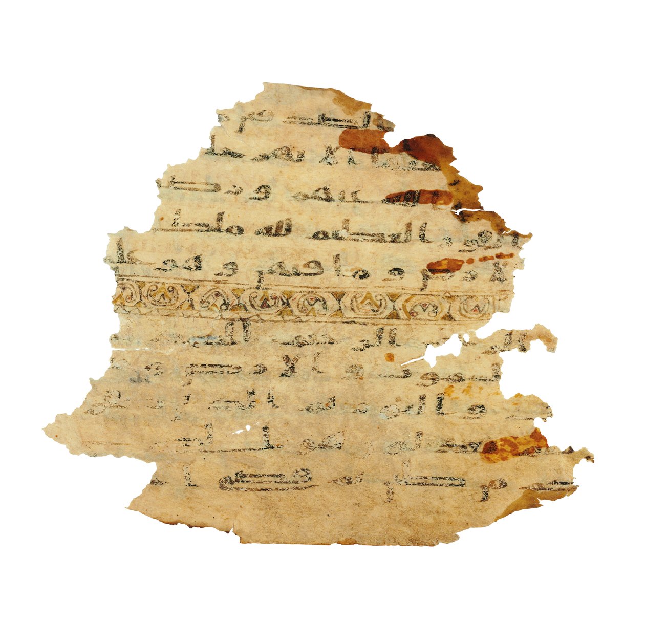 Strona z niezapisanego palimpsestu Koranu skopiowanego na wcześniejszą Biblię koptyjską, prawdopodobnie Egipt, ok. VIII w. (tusz na welinie) autorstwa Unbekannt