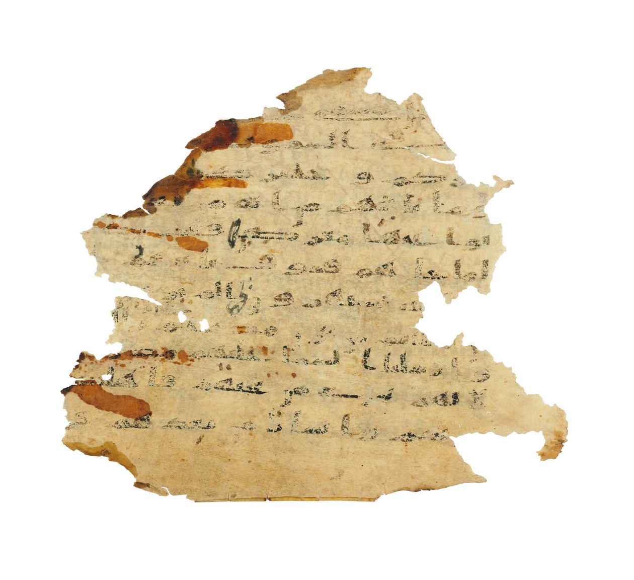 Strona z niezapisanego palimpsestu Koranu skopiowanego na wcześniejszą Biblię koptyjską, prawdopodobnie Egipt, ok. VIII w. (tusz na welinie) autorstwa Unbekannt