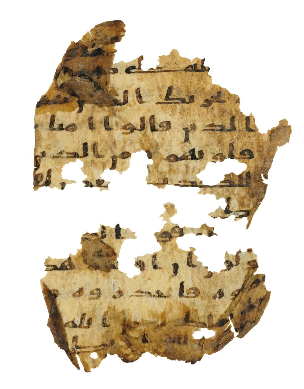 Strona z niezapisanego palimpsestu Koranu skopiowanego na wcześniejszą Biblię koptyjską, prawdopodobnie Egipt, ok. VIII w. (tusz na welinie) autorstwa Unbekannt
