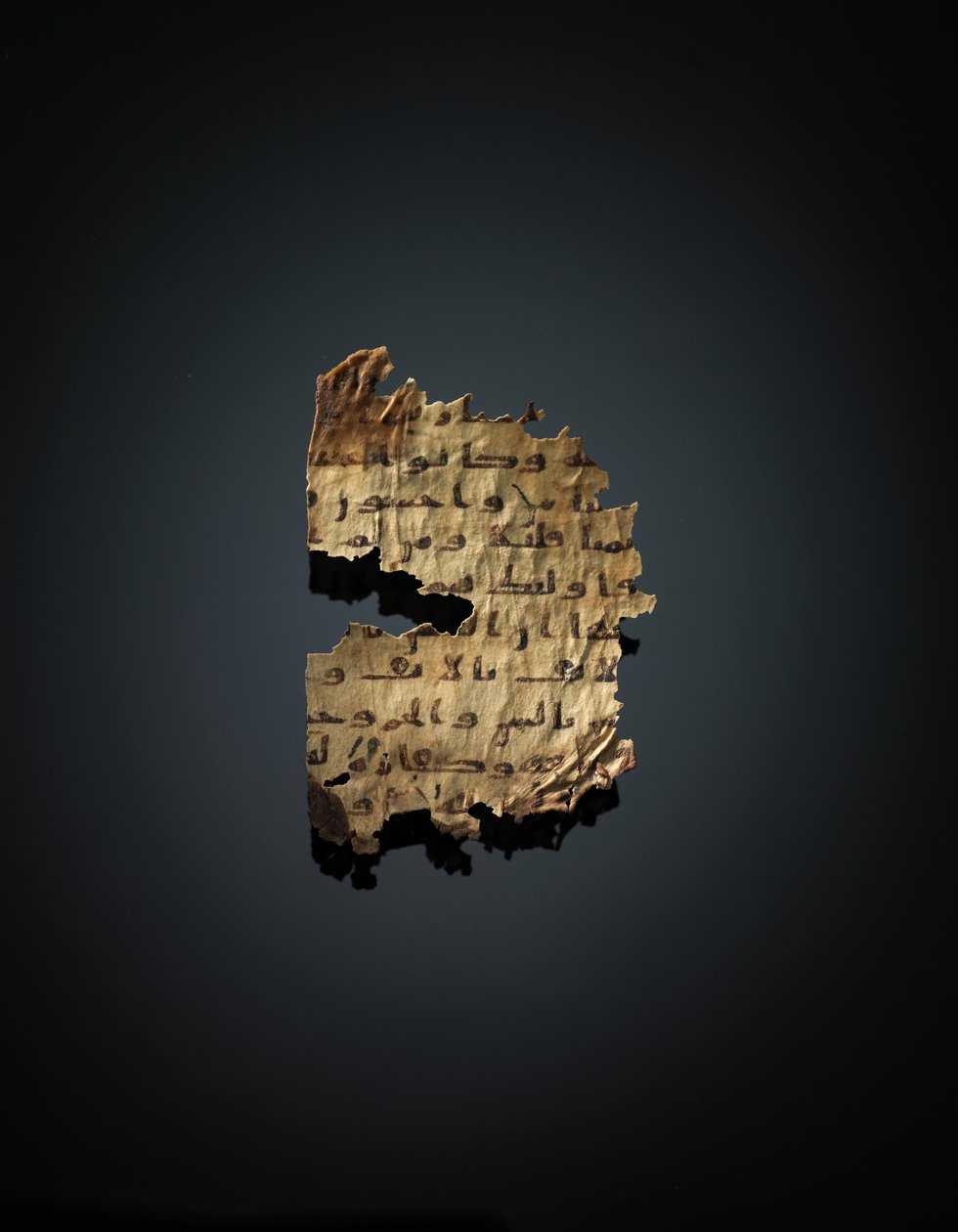 Strona z niezapisanego palimpsestu Koranu skopiowanego na wcześniejszą Biblię koptyjską, prawdopodobnie Egipt, ok. VIII w. (tusz na welinie) autorstwa Unbekannt