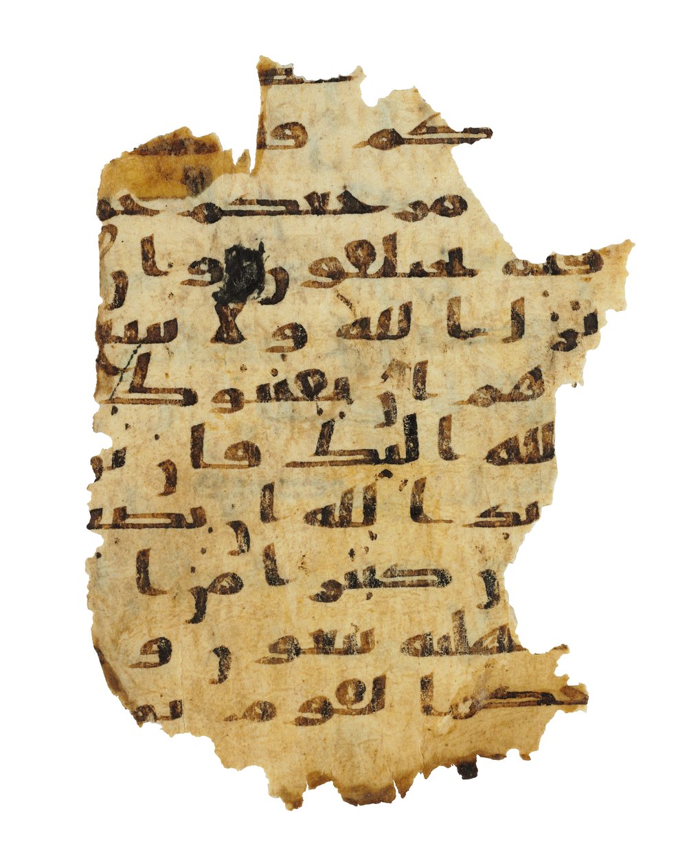 Strona z niezapisanego palimpsestu Koranu skopiowanego na wcześniejszą Biblię koptyjską, prawdopodobnie Egipt, ok. VIII w. (tusz na welinie) autorstwa Unbekannt