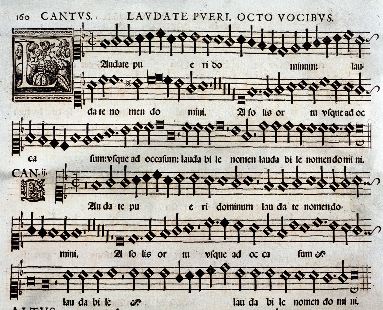 Page of Musical Score of Laudate Pueri Psalm z 8 głosami Thomasa Luisa de Victoria autorstwa Unbekannter Künstler