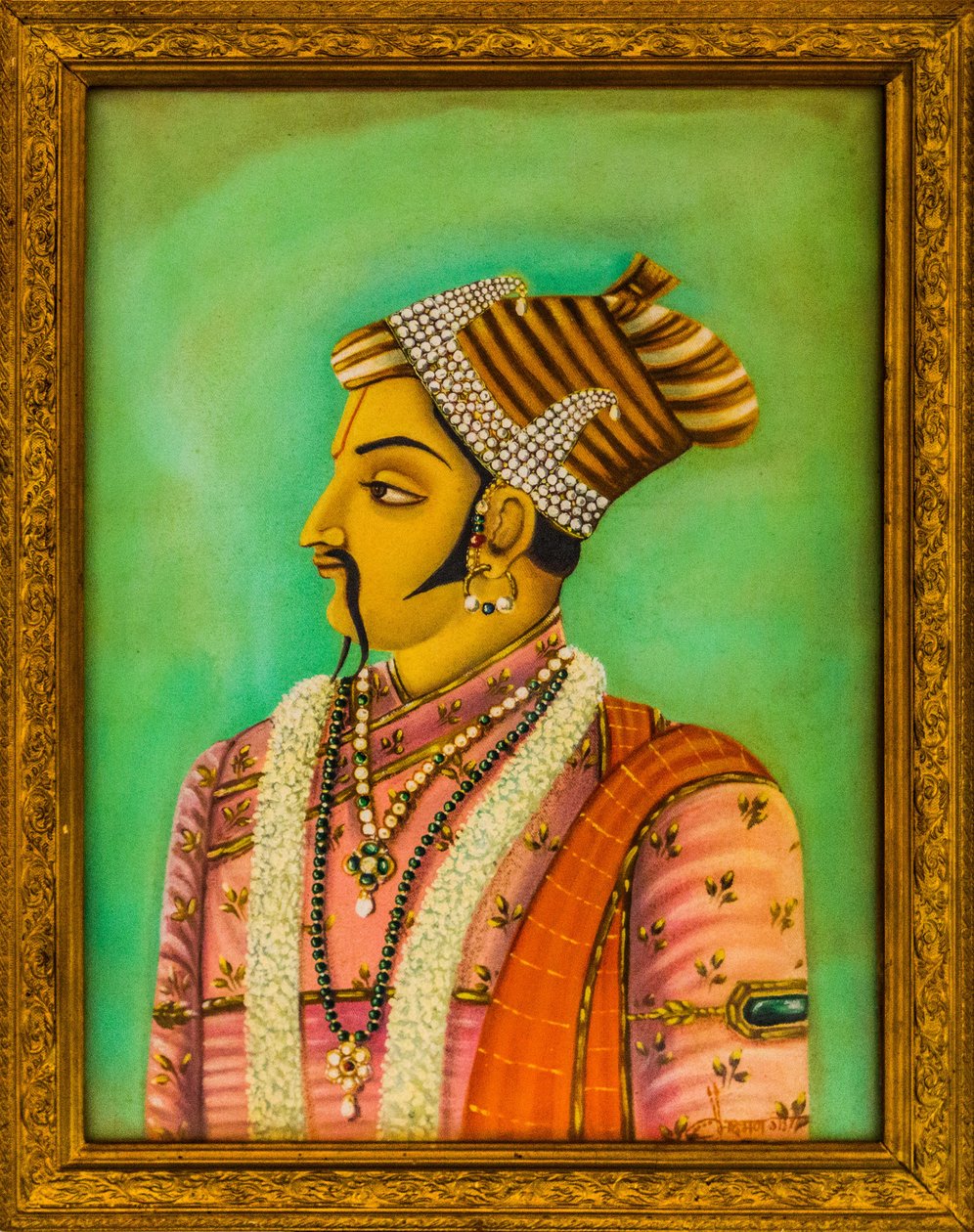 Obrazy Maharajów w Pałacu Miejskim, Jaisalmer, egzotyczne miasto na pustyni Thar, Jaisalmer, Radżastan, Indie, Azja (zdjęcie) autorstwa Unbekannter Künstler