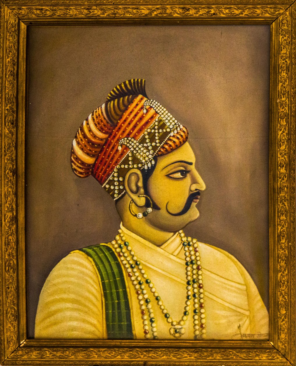 Obrazy Maharajów w Pałacu Miejskim, Jaisalmer, egzotyczne miasto na pustyni Thar, Jaisalmer, Radżastan, Indie, Azja (zdjęcie) autorstwa Unbekannter Künstler