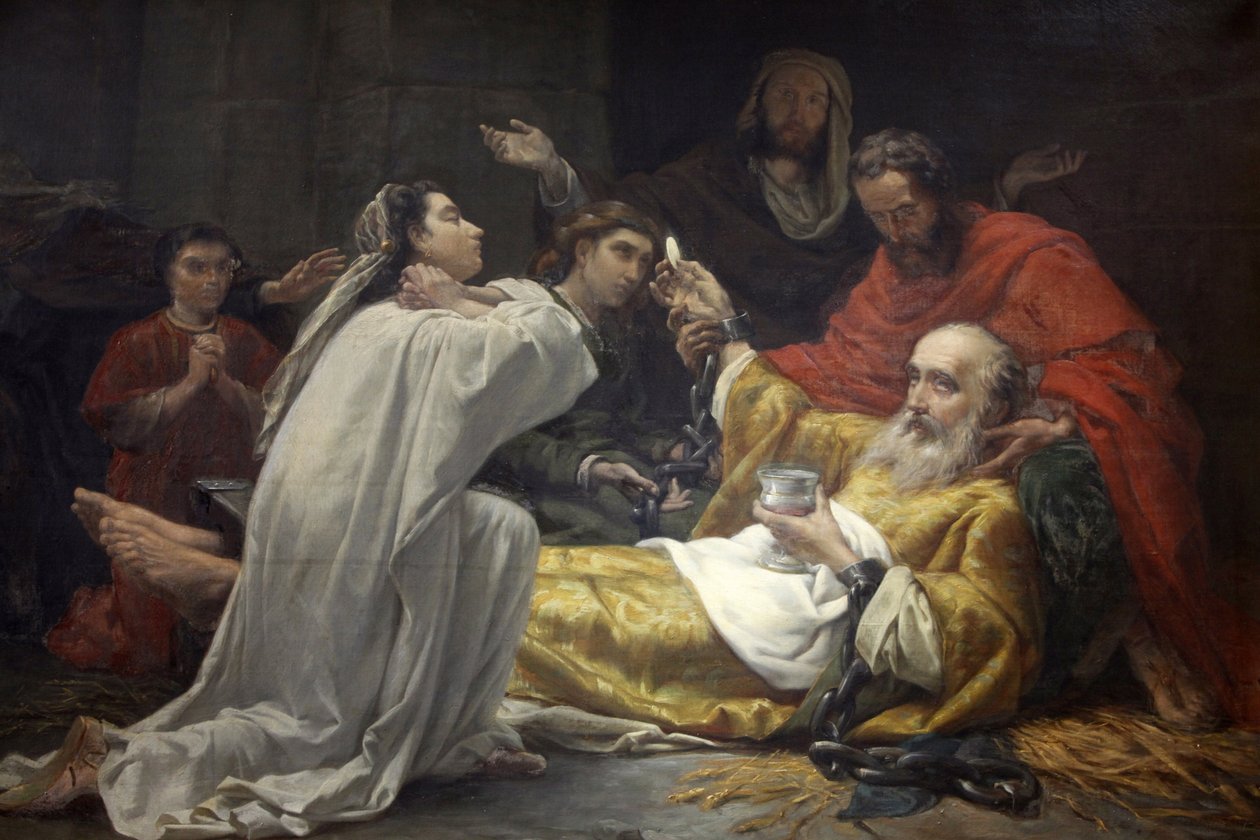Paryż, Francja Malarstwo w kościele Saint-Francois-Xavier: śmierć Saint-Francois-Xavier, Paryż, Francja autorstwa Unbekannt