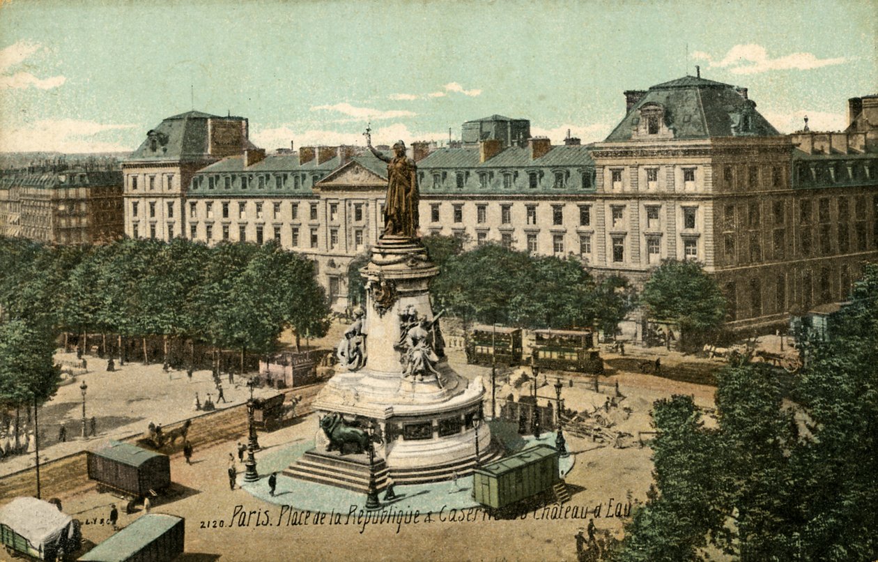 Paryż, Francja: Place de la République i caserne autorstwa Unbekannter Künstler