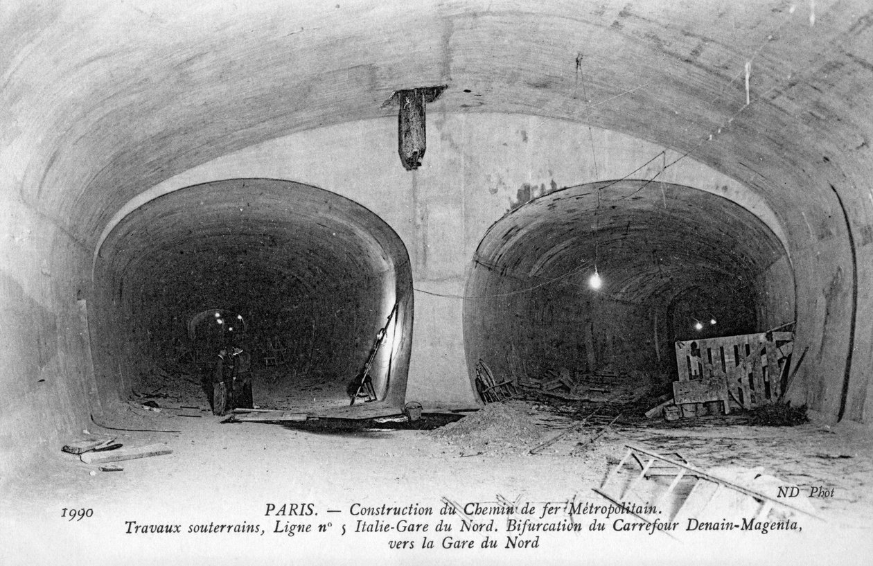Metro w Paryżu - budowa metra autorstwa Unbekannter Künstler