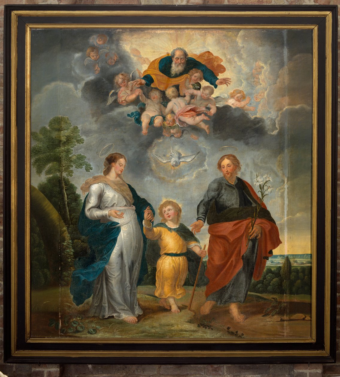 Kościół parafialny. Wnętrze. Obraz. Świętej Rodziny (?). autorstwa Unbekannter Künstler