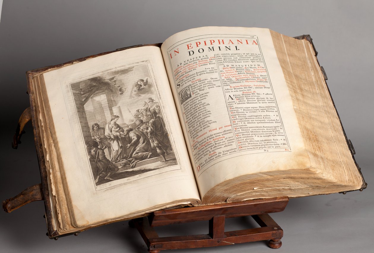 Muzeum Parafialne. Mszał po łacinie. Ryciny od Joachima Ballestera. Papier i skóra. 18 wiek. autorstwa Unbekannt