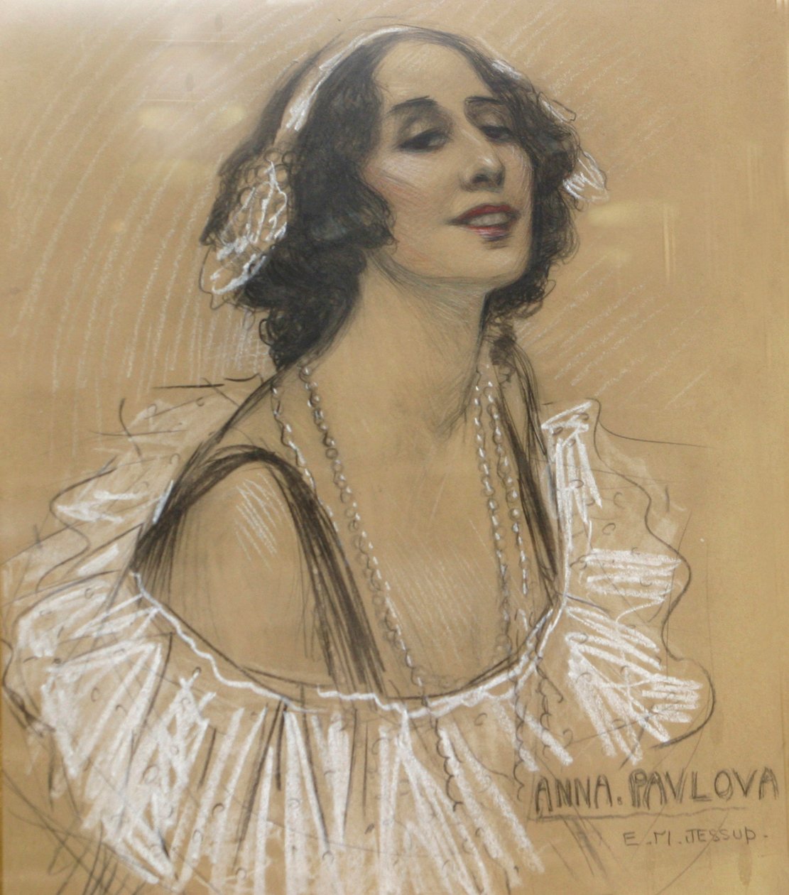 Pastelowy rysunek rosyjskiej tancerki baletowej Anny Pawłowej w London Jewish Cultural Centre, Londyn, Wielka Brytania. autorstwa Unbekannt