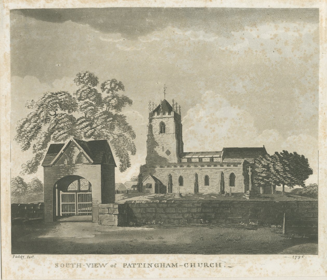 Pattingham Church: grawerunek akwatinty, 1796 autorstwa Unbekannt